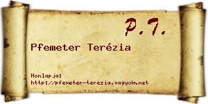 Pfemeter Terézia névjegykártya